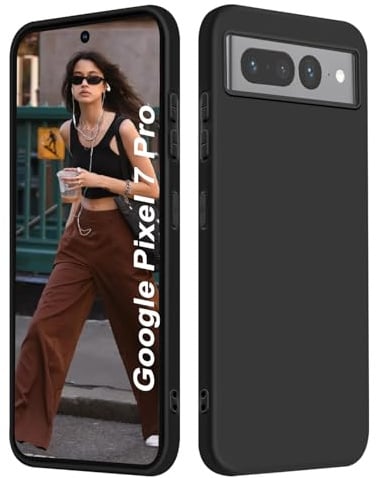 ISOI - Cover per Google Pixel 7 Pro, Custodia Morbida in Silicone Liquido, Protezione Completa Antiurto Ultra Sottile per il Corpo - Nero