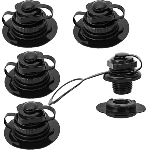 4 Stück Schlauchboot Ventile Schwarz, Pool Ventil Ersatzteil für Aufblasbare Boote und Wassersportgeräte, PP-Material, Langlebig