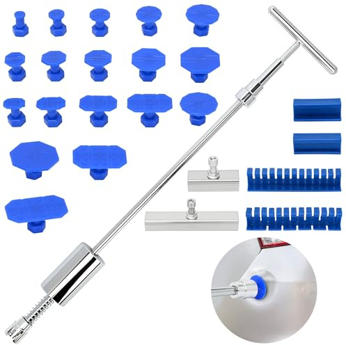 aleawol 25pcs Car Dent Removal Kit with Slide Hammer T Bar, 24 Suction Cups