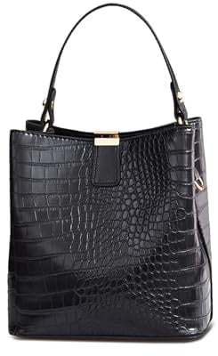 NICOLE & DORIS Kleine Handtasche Damen Elegant Umhängetasche Kroko Henkeltasche Eimertasche PU Leder Mini Schultertaschen Mode Beuteltasche Handytasche