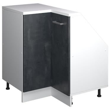 Vicco Mobile cucina angolare per sottotetto R-Line, Calcestruzzo nero, 75.6 cm con 1 porta