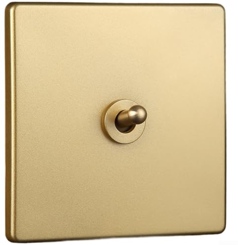 Wechselstrom 100–250 V für Kippschalter-Steckdose in Vintage-Messing mit PC-Platte für sichere Installation zu Hause und im Hotel (1-Gang)