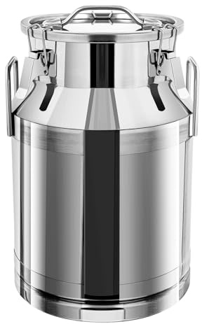 Edelstahl Milchkanne 30L, Milchbehälter Vorratsbehälter, Milchkrug Mit Dichtring Und Griff, Große Milchkübel Für Küche Und Gastronomie, Rostfrei, 12,6×18,9 Inch