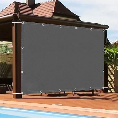 AJALGZ Voile d’ombrage Rectangulaire 2x5m Toile d'ombrage UV Protection à 95%, Voiles d'ombrage avec œillets, Cordons pour Patio, pergola, Plein air, Jardin & Terrasse-Gris Foncé