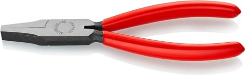 KNIPEX Flachzange mit Kunststoff überzogen schwarz atramentiert 160 mm, 20 01 160