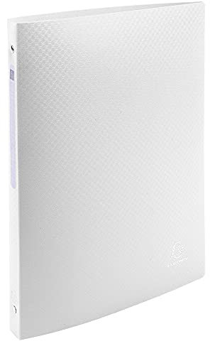 Exacompta 51185E Ringhefter OPAK DIN A4 aus Kunststoff mit 4 Ringen 20 mm breit weiß ideal für Schule und Büro Ringhefter Ringordner Ringbuchordner