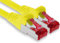 1aTTack.de - 1x 10m câble patch CAT6 S/FTP PIMF blindage CAT.6 câble réseau RJ45 câble Ethernet DSL LAN routeur commutateur modem panneau de brassage - jaune - 1 pièce