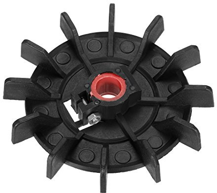sourcing map Motor Fan Blade 116mmx14mm Round Shape Bore Black Engineering Plastic with 12 Vanes