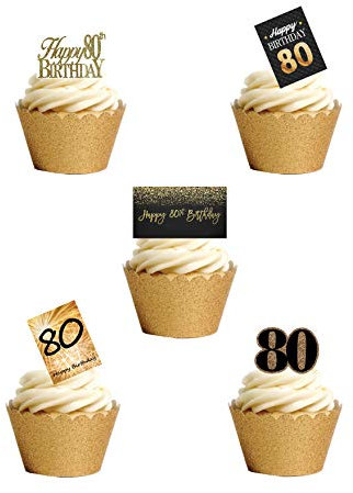 21 Stand Up 80th Age 80 Eighty Birthday Celebration Themed Edible Wafer paper Cake Toppers Decorations