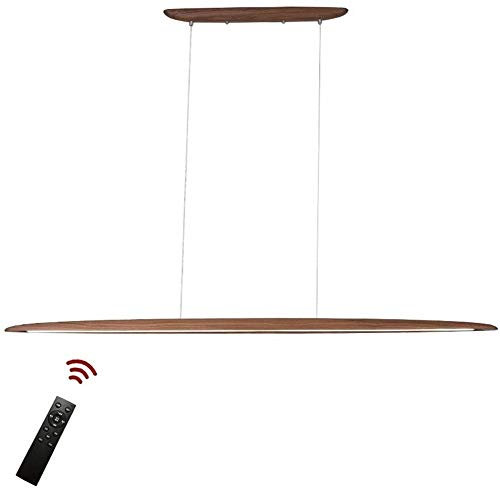 YZSJ LED Pendelleuchte Modernes Design Pendellampe Aus Holz Hängelampe Dimmbar Hängeleuchte Höhenverstellbar Esszimmer Schlafzimmer Innen Dekorativ Restaurant Lampe 36W 3000K-6000K 130Cm,B