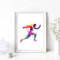 Kunstdruck Din A4 ungerahmt Läufer Renner Laufen Sport Joggen Running Modern Bunt Poster Bild