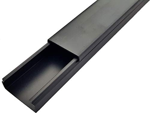 CabCom PVC Kabelkanal Kabelleiste Kabelschacht Brüstungskanal zur Montage an Wand oder Decke diverse Größen und Farben 20 Meter (10x2 Meter) 30 x 15 mm schwarz