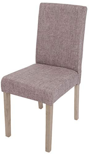Mendler Esszimmerstuhl Littau, Küchenstuhl Stuhl, Stoff/Textil MVG-Zertifiziert - grau, braune Beine