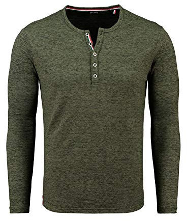 KEY LARGO Nils Button Camiseta, Verde Botella (1503), S para Hombre
