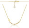 Goldene Damen Halskette 585 14k Gold Gelbgold Kette mit Kugel Zirkonia Gravur