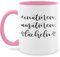 Tasse Tassen 325ml - Statement Sprüche - Einatmen Ausatmen Lächeln - 325 ml - Rosa - positiver spruch spruchtasse sarkasmus inhale kaffetassen spruchtassen spruechen exhale kaffeetasse