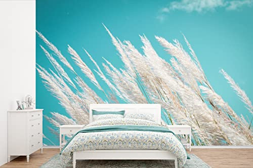 Selbstklebend Tapete Wandpapier Wandaufkleber Fototapete Tapeten Wanddeko 600x400 cm Pampasgras - Pflanze