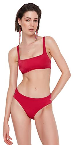 Trendyol Damen Detailed Bikini Cut-Out Baby Badebekleidung, granatrot, 40