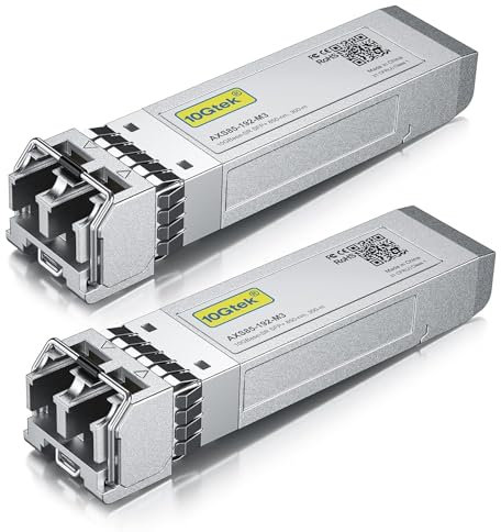 10Gtek [2 Pack] for Ubiquiti UniFi SFP+ Multimode Transceiver UF-MM-10G, 10G SFP+ SR Fibre Module, Dual LC Connector, 850nm, 300m