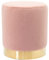 Shally Dogan Pouf in Velluto con Base in Metallo e Struttura in MDF, Design Moderno, Poggiapiedi Forma Cilindrica, Sgabello Tondo con Seduta Imbottita Morbida, Arredamento Interno (Rosa)
