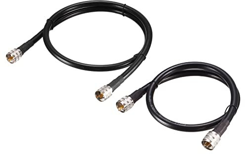 QUARKZMAN RG213 RF Coassiale Cavo 2Ft, 3Ft 50 Ohm per Radio Broadcast con UHF Maschio PL-259 1 Set