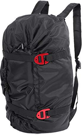 RiToEasysports Arbor Rope Storage Bag,Rock Climbing Quick Deploy Bag Folding Shoulder Strap for Outdoor Camping Hiking (Black)