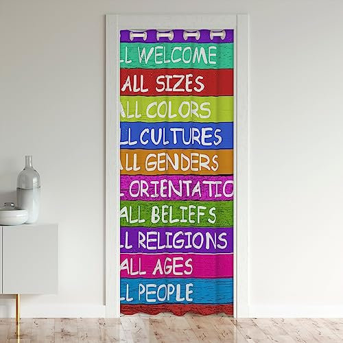 Tende per finestre a strisce colorate arcobaleno trattamenti per finestre bambini uomini donne amore è amore armadio porta tenda per camera da letto soggiorno multicolore tema orgoglio amore 86 x 203