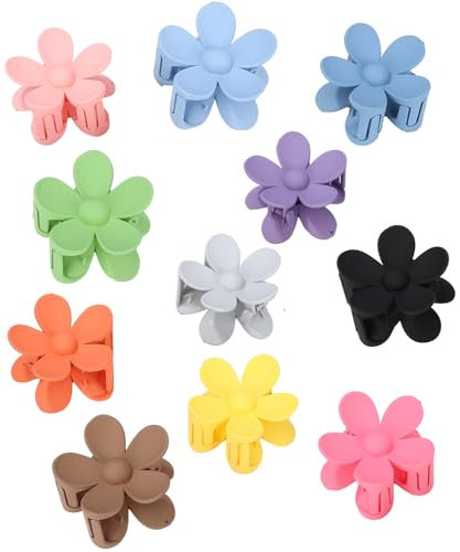 TIDEVAN 11 Pièces Pinces à Cheveux Fleur Pinces à Cheveux en Forme de Fleur Barettes Cheveux Fleur Forte Grip Femmes Cheveux Minces Grandes Pinces à Griffes Accessoires de Coiffure pour Femmes
