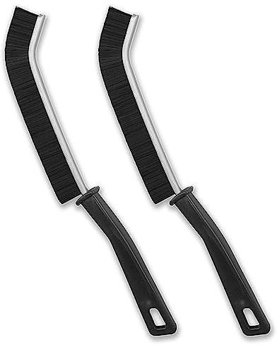 2 Stücke Hartborsten Eckenreinigungsbürste - Premium Spaltreinigungsbürste und Fugenbürste für Tiefenreinigung von Fenstern, Badezimmern, Küchenspülen und Fliesenfugen Schwarz