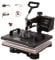 Hitzepresse 5-IN-1 Transferpresse 12x15 (30x38 cm), Heißpresse Maschine Textilpresse Multifunktionale Sublimation T-Shirtpresse Becherpresse Tassenpresse, für Hüten Tellern Tassen 360-Grad-Drehbar