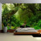Skcess Wandteppich Wald Groß Grün Wandtuch Wald für Schlafzimmer Wandteppich Natur Landschaft Regenwald Wandbehang Decorative Tapestry 260X240Cm