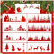 9 Stück Weihnachts-Fenster-Schablonen, Weihnachts-Szene, Tannenbaum-Schablonen zum Malen auf Holz, Glas, Fenster, Basteln, Stoff, Leinwand (9 Szenen)
