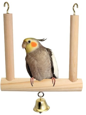 Columpios para Pájaros Pequeños, Columpio De Madera Natural, Juguetes para Jaula De Loros | Jaula para Loros, Soporte De Madera para Juegos De Pájaros, Columpio para Agapornis, PE