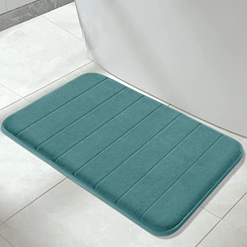 Yimobra Badematte rutschfest, 81 x 51 cm, Super Wasseraufnahme, Dick, Maschinenwaschbar, Leicht zu Trocknen Badezimmerteppich – Eierschalenblau