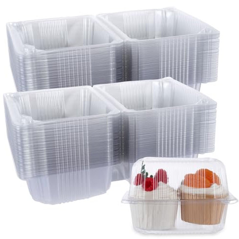 APACALI 200PCS Clear Cake Slice Boxes, 5.3in Cake Boxes for Portions, Takeaway & Sandwiches