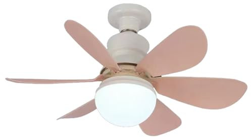 Kmarouse Ventilador De Techo Con Enchufe Con Luz, Ventilador De Bombilla Con Control Remoto Regulable, Ventilador De Rosca Y Combo De Luz Inalámbrico For Garaje, Cocina, Dormitorio,(Rosa)