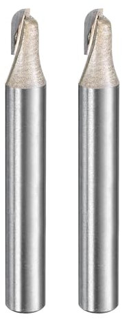 sourcing map 2pcs Router Bit Core Box 1/4 Shank 3/16 Inch Cutting Dia 1Flutes Tungsten Steel