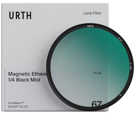 Urth 77mm Magnetic Ethereal Black Mist ¼ Diffusion Lens Filter (Plus) | Halation & Highlight Bloom, Cinematic Film Look, Softens Skin Tones, For Portraits & Weddings, 20-Layer Nano-Coated Glass