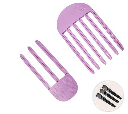 Ymoryiyi Volumen Clips Haare 2 Stück,Volumenclip, Volumen Haarspangen, Volumenclip Für Den Haaransatz, Haarwurzeln Lifting Clips für Fluffige Pony und Hohe Krone Frisur(Violett,2 Größen,1,16 oz)