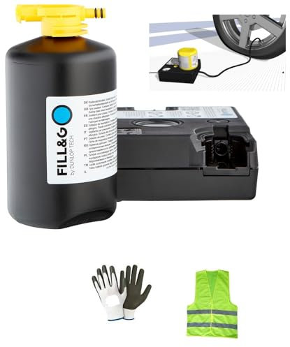 COMPATIBILE CON FIAT PANDA KIT GONFIA E RIPARA AUTOMATICO CON COMPRESSORE POMPA DELL'ARIA ELETTRICA E LIQUIDO SIGILLANTE DA 450ML PER AUTO, SUV, FUORISTRADA, FURGONI, MOTO