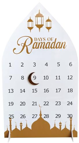Adventskalender 2025 für Ramadan Deko, Ramadan Kalender mit Magnetischer Mond, Eid Mubarak Adventskalender Tisch Deko, Countdown Kalender Geschenke für Ramadan Muslimische Deko (B)