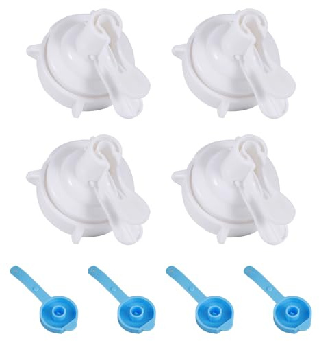 Valve de Distributeur de Carafe d'eau en Plastique, Bouchon de Carafe d'eau Réutilisable Robinet de Robinet Valve Supérieure de Remplacement pour Bouteille de 55mm (4Pcs)