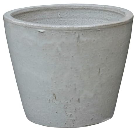 STONE art & more B-Ware! - Vaso per piante Jasmine Ø 38 H 31 cm, smaltato, resistente al gelo, realizzato a mano in Vietnam