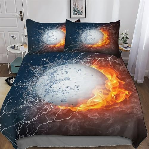 PPZYY Golf Deckenbezu Mikrofaser Bettbezug Bettwäsche Set 2 teilig Mit Kissenbezüge Für Erwachsene Teenager Kinder Bettbezüge Single(135x200cm)