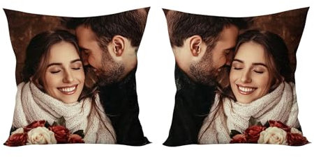 Personalisiertes Kissen mit Foto, 45x45Kissen mit Foto, Bild Geschenk Kissenbezug Doppelseitige Bedruckte Pillow Fotokissen Selbst Gestalten Kissenhülle Home Geschenk Geburtstag Kissenbezüge