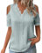 Blouse Courte Soldes Chemise Blanche Femme Chic Pull 2 en 1 De Noel Drole Tunique Longue sans Manche Mode Grande Taille Tee Shirts Manch Longu Militaire T Octobre Rose Bleu Clair Fluide XXXL Haut