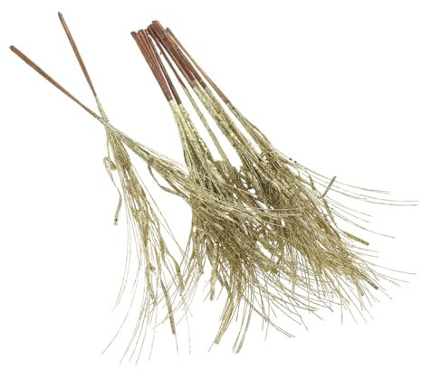 HOMSFOU 12pezzi Rametti Natale Artificiali Decorazioni per Casa Steli Delicati Glitter Artificiale