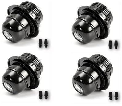 4 Stück E27 Fassung, Vintage Edison E27 Lampenfassung, Lampenfassung, Sockel Lampenfassung für DIY Tischlampe, Stehlampe Oder Deckenleuchte Ersetzen Lampensockel und Retro Beleuchtung