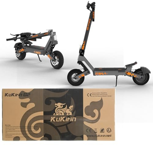 KUKIRIN G2 Trottinette Électrique Adulte, Batterie 48V 15,6Ah, Jusqu’à 55 km, Pneus Tubeless 10 Pouces, Double Suspension, Double Frein à Disque, Écran Couleur Tactile, Pliable