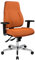 Topstar PI99GBC4 P91, Bürostuhl, Schreibtischstuhl, breiter Muldensitz, inkl. höhenverstellbare Armlehnen, Konturpolsterung, Bezug orange